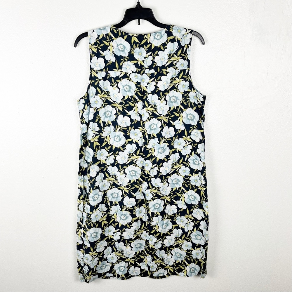 J. Jill Love Linen  100% Linen Floral Pockets Dress Size Small Cottagecore Boho